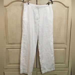 Christian Trapani Women’s 100% Linen White Pants Size M EUC